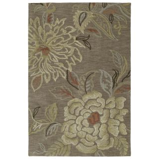 Handmade Copia Light Brown Floral Polyester Rug (4 X 6)