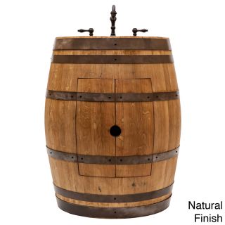 Premier Copper 17 inch Oval Copper Sink And Wide Spread Faucet Wine Barrel Vanity Package Tan Size Single Vanities
