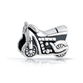 Bling Jewelry Antiqued Sterling Silver Motorcycle Charm Bead Pandora Compatible Jewelry