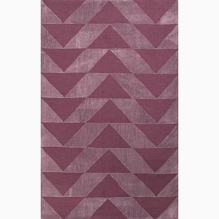 Hand made Purple Polyester Textured Rug (5x8)