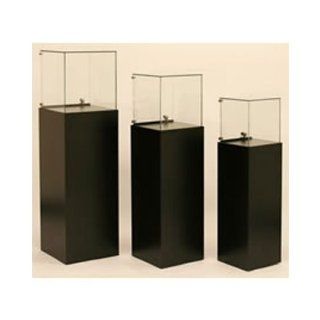 Gallery Pedestal Display Case, 14"W x 14"D x 49.5"H, Oak Finish, Gold Frame  Sports Related Display Cases  Sports & Outdoors