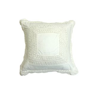 Cottage Home Bella Crochet Cotton Pillow White Size 18 x 18