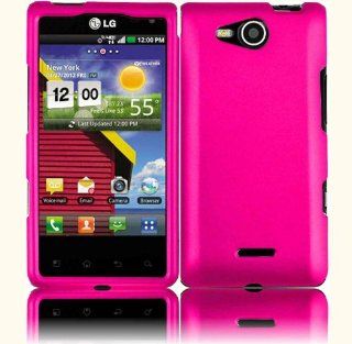 Hot Pink Hard Case Cover for LG Lucid 4G VS840 Cell Phones & Accessories