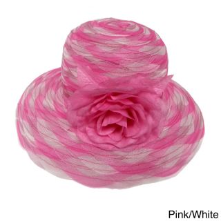 Swan Hat Swan Hat Womens Two tone Braided Crinalin Packable Flower Hat Pink Size One Size Fits Most
