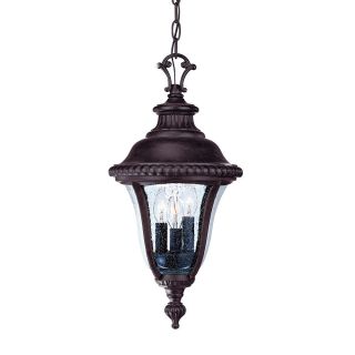 Windsor Collection Hanging Lantern 3 light Outdoor Black Coral Light Fixture