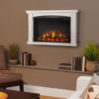 Real Flame Brighton White Electric Fireplace