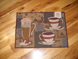 Cafe Mocha Latte Coffee Kitchen Tapestry Accent Throw Rug Cafe Decor Kitchen & Dining