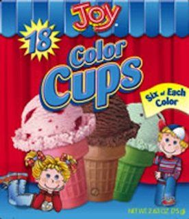 Joy Cone Color Cup Cone, 18 Count (Pack of 8)  Ice Cream Cones  Grocery & Gourmet Food