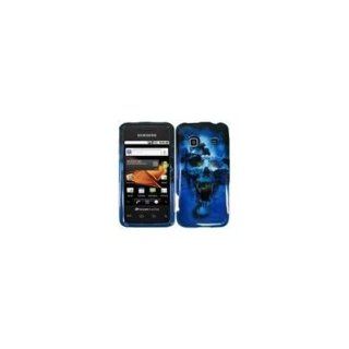 Samsung Galaxy Precedent Sch m828c Accessory   Blue Skull Design Protective Hard Case Cover Cell Phones & Accessories