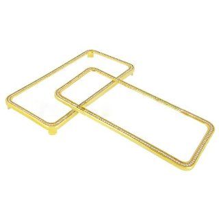 Smays US Up and Bottom Combine Rhinestone Shinning Metal Bumper Frame Case for iPhone 5  Gold +Smays cleaning cloth Cell Phones & Accessories