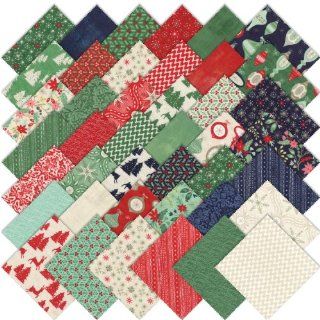 Moda 25th and Pine Charm Pack, Set of 42 5 inch (12.7cm) Precut Cotton Fabric Squares