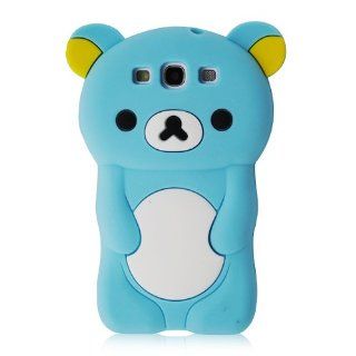 TEDDY BEAR 3D Design Silicone Case Cover Skin for Samsung Galaxy S3 III   LIGHT BLUE w/ Screen Protector Cell Phones & Accessories
