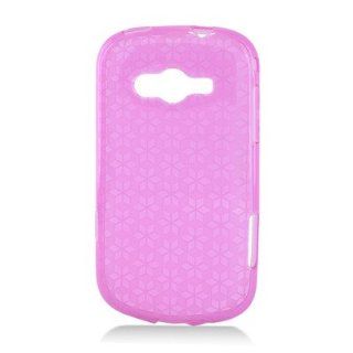 For Samsung Galaxy Reverb/SPH M950 TPU Case Transparent Checker Pattern Pink 