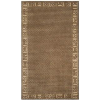Safavieh Hand knotted Nepalese Green/ Ivory Wool/ Silk Rug (4 X 6)