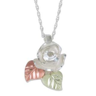 0mm white topaz rose pendant in sterling silver $ 119 00 buy more save