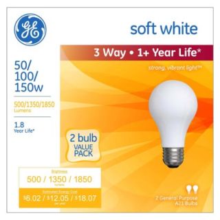 GE Soft White 3 Way Lightbulb 2 pk.