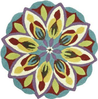 Shop Loloi Rugs GARDHGA01TEIV300R Gardenia Collection Hand Tufted 100 Percent Wool Round Area Rug, 3 Feet by 3 Feet, Teal/Ivory at the  Home Dcor Store. Find the latest styles with the lowest prices from Loloi Rugs