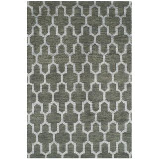 Safavieh Hand knotted Stone Wash Charcoal Wool/ Cotton Rug (5 X 8)