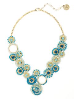 Turquoise & Blue Bead Circle Bib Necklace by Lavish by Tricia Milaneze