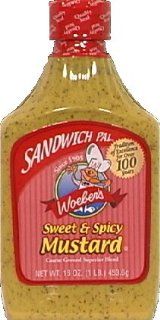 Woeber's Sandwich Pal Sweet and Spicy Mustard 16oz (Pack of 3)  Mustard Condiment  Grocery & Gourmet Food