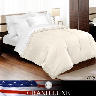 Veratex Grand Luxe Amalfi 310 Thread Count Egyptian Cotton Down Alternative Comforter Off White Size Full  Queen