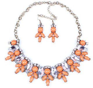 Ladies orange Bubble Jewelry, Drop wedding Necklace, Cluster Necklace(WP H1)) Jewelry