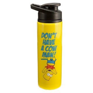 The Simpsons Bart Stainless Steel Water Bottle, 24 Ounce, Yellow Kitchen & Dining