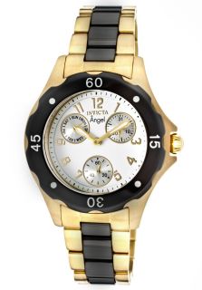 Invicta 1656  Watches,Womens Angel White Dial 18K Gold Plated Stainless Steel, Casual Invicta Quartz Watches
