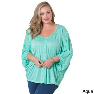 Sealed With A Kiss Sealed With A Kiss Womens Plus Size Katie Pullover 3/4 sleeve Top Blue Size 2X (18W  20W)