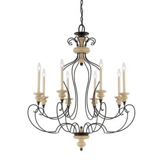 Quoizel Shelby 8 light Sand Bisque/ Earth Black Chandelier