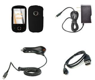 Huawei M835 (Metro PCS) Premium Combo Pack   Black Rubberized Shield Hard Case Cover + Atom LED Keychain Light + Wall Charger + Car Charger + Micro USB Data Cable Cell Phones & Accessories