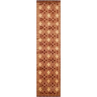 Safavieh Hand knotted Tibetan Rust Geometric Wool Rug (26 X 12)