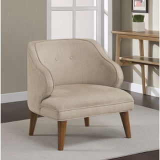 Retro Curved Buff Tufted Arm Chair