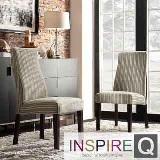 Inspire Q Marcey Spring Green Stripe Wave Back Dining Chair (set Of 2)
