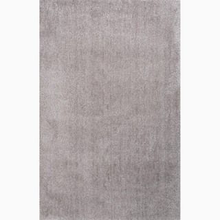Hand made Gray Polyester Plush Pile Rug (2x3)