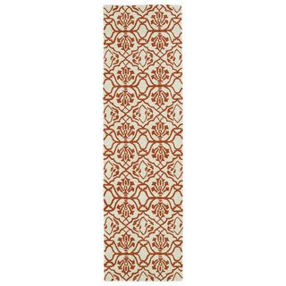 Runway Orange/ Ivory Hand tufted Wool Rug (23 X 8)