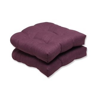 Pillow Perfect Outdoor Purple Wicker Seat Cushion (set Of 2)