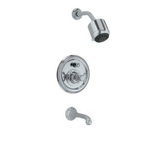 Jado 853/400/144 Classic/Victorian/Colonial Pressure Balance Tub and Shower Set, Cross Handle, Brushed Nickel   Bathtub And Showerhead Faucet Systems  