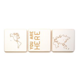 Sprout World Map 3 Tile Graphic Art Set ATL3001 WLD WHT