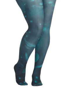 Intergalactic Odyssey Tights in Turquoise   Plus Size  Mod Retro Vintage Tights