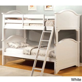 Furniture Of America Larissa Twin Over Twin Bunk Bed With Under Bed Drawers White Size Twin