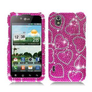 Aimo Wireless LGLS855PCDI069 Bling Brilliance Premium Grade Diamond Case for LG Marquee/Ignite LS855/P970   Retail Packaging   Hot Pink Cell Phones & Accessories