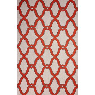 Nuloom Hand hooked Moroccan Trellis Wool Red Rug (5 X 8)