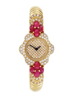 Estate Diamond & Ruby Bracelet Watch, 26mm by Piranesi of Aspen