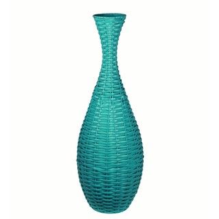 Privilege Teal 26 inch Small Woven Table Vase