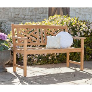 Upton Home Latrice Outdoor Teak Chippendale 4 foot Bench
