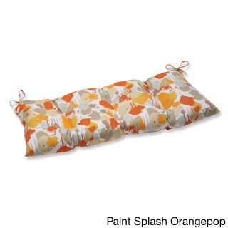 Pillow Perfect Paint Splash Outdoor Tufted Loveseat Cushion