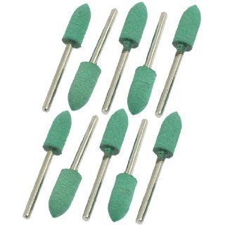 10 Pcs 8mm x 20mm Cone Head 3mm Shank Grinding Rubber Mounted Point Green   Power Grinder Accessories  