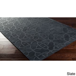 Surya Carpet, Inc Hand loomed Warren Casual Tone on tone Geometric Wool Area Rug (8 X 11) Navy Size 8 x 11