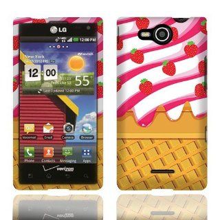 LG Lucid 4G VS840 New Strawberry Ice Cream Rubberized Cover Cell Phones & Accessories